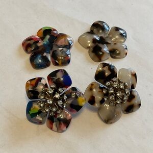 Stella and Dot floral multicolour earrings can be worn three ways.